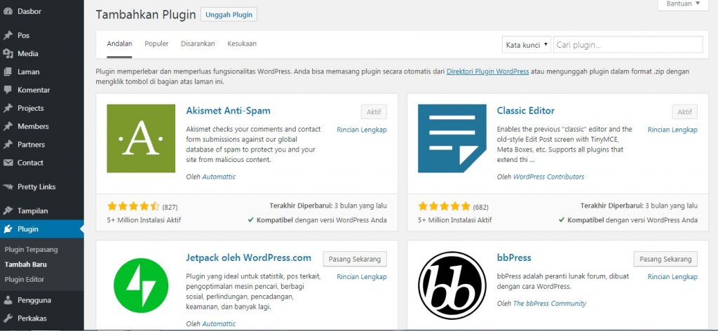 Cara install plugin wordpress
