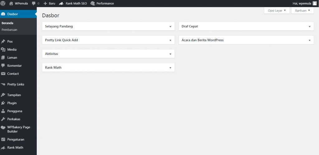 Dashboard WordPress